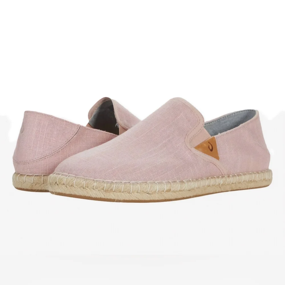 Olukai Women's Kaula Pa'a Kapa Convertible Espadrille~PINK CANVAS ~SIZE 6.5 *NEW